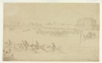 A Race of the Knavesmire at York (pen & ink with w/c on paper) | Obraz na stenu