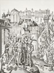 Siege of a town defended by the Burgundians under Charles VI, 1878 (litho) | Obraz na stenu
