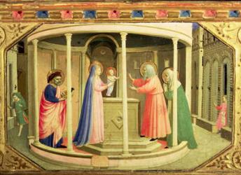 The Presentation in the Temple, from the predella of the Annunciation Altarpiece (tempera and gold on canvas) | Obraz na stenu