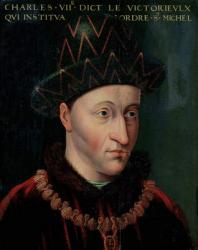 Portrait of Charles VII (1403-61) (oil on panel) | Obraz na stenu