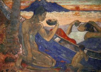 A Canoe (Tahitian Family), 1896 (oil on canvas) | Obraz na stenu