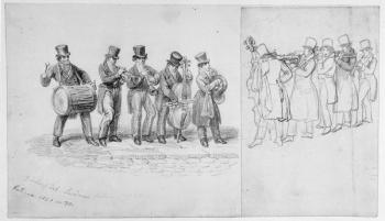 London Street Musicians, c.1820-30 (pencil on paper) | Obraz na stenu