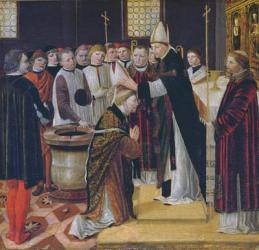 Ordination of St. Augustine (tempera on panel) | Obraz na stenu