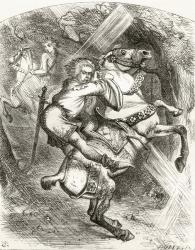 Illustration after J. Tenniel for the poem 'The Blasphemer's Warning', from 'The Ingoldsby Legends or Mirth and Marvels', by Thomas Ingoldsby, published in 1865 (litho) | Obraz na stenu