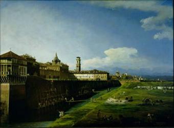 View of Turin from the Gardens of the Palazzo Reale, 1745 (oil on canvas) | Obraz na stenu