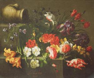 Flowers on a Ledge, 1665 (oil on canvas) | Obraz na stenu