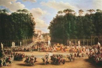 The Entry of Napoleon and Marie-Louise into the Tuileries Gardens on the Day of their Wedding, 2nd April 1810 (oil on canvas) (see also 19847 & 155379) | Obraz na stenu