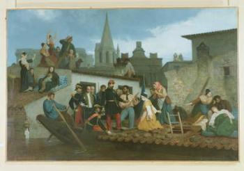 Napoleon III (1808-73) Visiting Flood Victims of Tarascon in June 1856, 1856 (oil on canvas) | Obraz na stenu