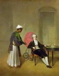 A Gentleman, possibly William Hickey, and his Indian Servant, c.1785 (oil on canvas) | Obraz na stenu