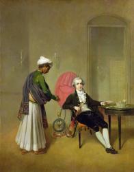 A Gentleman, possibly William Hickey, and his Indian Servant, c.1785 (oil on canvas) | Obraz na stenu