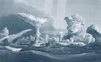 Boats in a Swell Amongst Ice, August 24, 1826, from 'Narrative of a Second Expedition to the Shores of the Polar Sea in the Years 1825-27' by Sir John Franklin (1786-1847) engraved by Edward Finden (1791-1857) published 1828 (engraving) | Obraz na stenu
