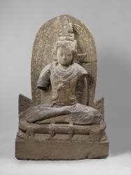 The bodhisattva Manjushri, c.800-900 (stone) | Obraz na stenu