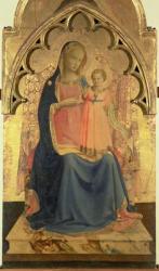 Madonna and Child, central panel of a triptych (tempera and gold leaf on panel) | Obraz na stenu