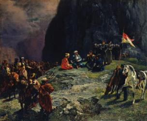 The Meeting of General Kluke von Klugenau and Imam Shamil in 1837, 1849 (oil on canvas) | Obraz na stenu