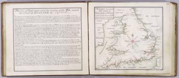 Chart showing the sea coast of England and Wales, plate from 'A Compleat Sett of Mapps of England and Wales in General...', 1724 (pen & ink and w/c on paper) | Obraz na stenu