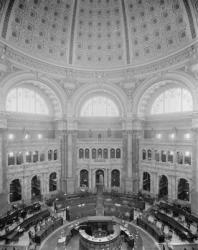 Reading Room rotunda, Library of Congress, Washington, D.C., c.1904 (b/w photo) | Obraz na stenu