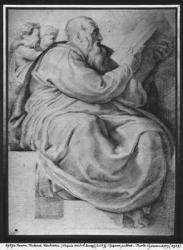 The Prophet Zacharias, after Michangelo Buonarroti (1475-1564) (pierre noire & red chalk on paper) | Obraz na stenu