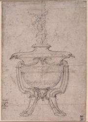 Study of a decorative urn (pen and ink on paper) | Obraz na stenu