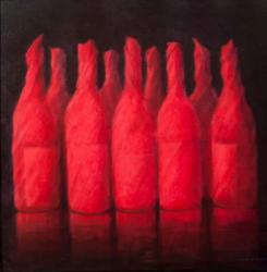 Red wrapped wine, 2012 (acrylic on canvas) | Obraz na stenu