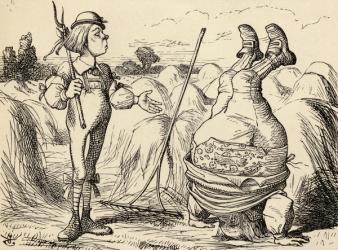 Father William standing on his head, from 'Alice's Adventures in Wonderland' by Lewis Carroll, published 1891 (litho) | Obraz na stenu