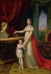 Elisa Bonaparte (1777-1820) Grand Duchess of Tuscany and her Daughter Napoleone-Elisa (oil on canvas) | Obraz na stenu