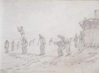 Sailors Playing at Leap Frog, from 'Sketches of the Second Parry Arctic Expedition', 1821-2 (graphite on paper) | Obraz na stenu