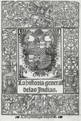 Frontispiece from 'La historia general de las Indias', 1535 | Obraz na stenu