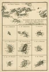 The Virgin Islands, from 'Atlas de Toutes les Parties Connues du Globe Terrestre' by Guillaume Raynal (1713-96), published J L Pellet, Geneva, 1780 (coloured engraving) | Obraz na stenu