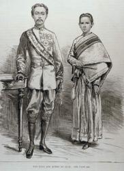 The King and Queen of Siam, from 'The Illustrated London News', 17th June 1882 (engraving) | Obraz na stenu