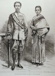 The King and Queen of Siam, from 'The Illustrated London News', 17th June 1882 (engraving) | Obraz na stenu