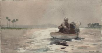 Bass Fishing - Florida, 1890 (w/c on paper) | Obraz na stenu