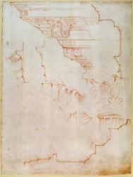 Inv. 1859 6-25-560/2. R. (W.19) Drawing of architectural details (red chalk) | Obraz na stenu
