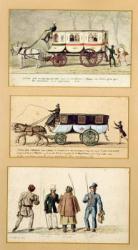 A Dame Blanche Carriage, an Omnibus and Drivers, 1815-30 (gouache on paper) | Obraz na stenu