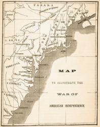 Map to illustrate the War of American Independence, from 'The National and Domestic History of England' by William Hickman Smith Aubrey (1858-1916) published London, c.1890 (litho) | Obraz na stenu