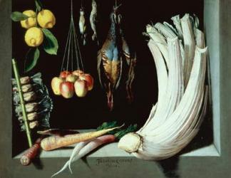 Still life with dead birds, fruit and vegetables, 1602 (oil on canvas) | Obraz na stenu