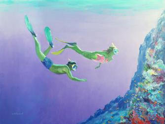 Snorklers (oil on board) | Obraz na stenu