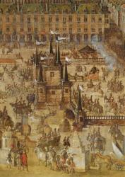 The Place Royale and the Carrousel in 1612, detail of the Palais de la Felicite and the chariots (oil on canvas) (detail of 161010) | Obraz na stenu