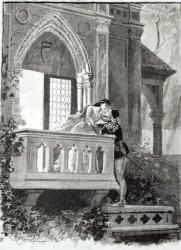 Scene from Act II of Romeo and Juliet, performed at the Theatre National de l'Opera, 1888 (engraving) (b/w photo) | Obraz na stenu