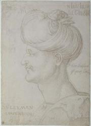 Head of Suleyman the Magnificent (1494-1566) 1526 (silverpoint on paper) | Obraz na stenu