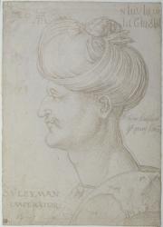 Head of Suleyman the Magnificent (1494-1566) 1526 (silverpoint on paper) | Obraz na stenu