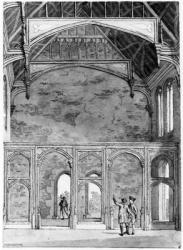 South West End of Great Hall at Eltham, 1779 (w/c on paper) (b/w photo) | Obraz na stenu