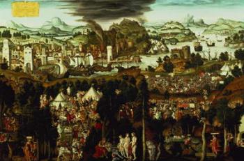The Judgement of Paris and the Trojan War, 1540 (oil on panel) (for detail see 95096) | Obraz na stenu