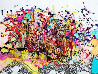 Explosion, 2009 (mixed technique on paper) | Obraz na stenu