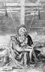 Pieta, engraved by Giulio Bonasone (engraving) | Obraz na stenu