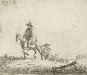 Rider and herdsman with cattle on a dirt road, 1653 (etching) | Obraz na stenu