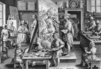 Color Olivi, plate 14 from 'Nova Reperta', engraved by Philip Galle, c.1580-1605 (engraving) | Obraz na stenu