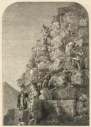 Ascent of the Great Pyramid, engraved from a photograph (engraving) | Obraz na stenu