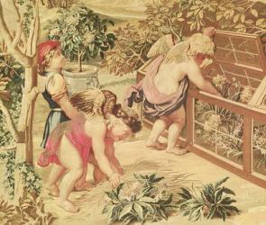 Children Gardening (after a cartoon by Le Brun), woven at the Atelier des Gobelins (wool tapestry) | Obraz na stenu