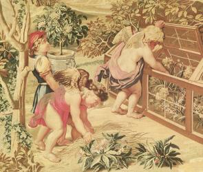 Children Gardening (after a cartoon by Le Brun), woven at the Atelier des Gobelins (wool tapestry) | Obraz na stenu