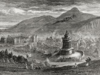 View over Edinburgh from The Burns Monument on Calton Hill, from 'Scottish Pictures Drawn with Pen and Pencil', by Samuel G. Green, published in 1886 (litho) | Obraz na stenu